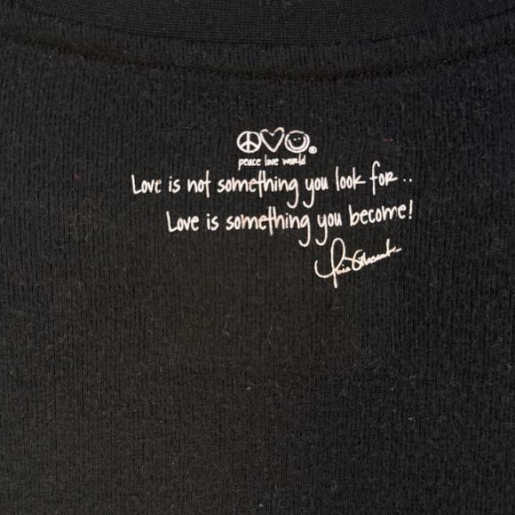 Peace Love World Womens Black Crazy in Love Crop Sweatshirt Side Tie Bows - Picture 7 of 13